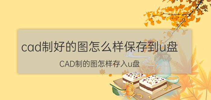 cad制好的图怎么样保存到u盘 CAD制的图怎样存入u盘？